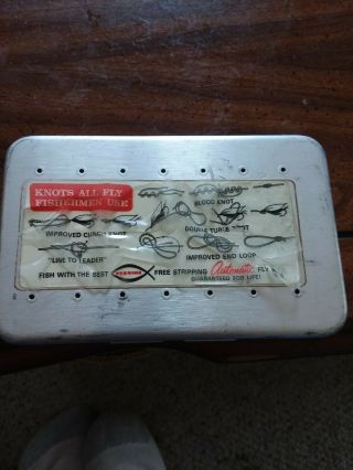 Vintage Perrine Fly Box No.  90 With 12 Flies