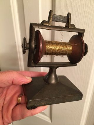 Antique Cast Iron String/twine Holder General Store Desk Top Dispenser & Spool