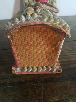 Antique Sea Shell Art Trinket Jewelry Box Victorian Maritime Sailor Pin Cushion 4