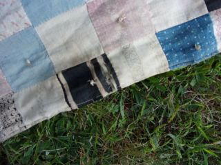 Antique tie quilt GREAT colors 6