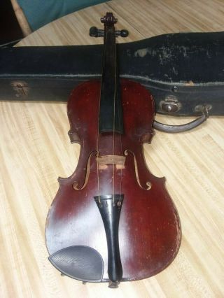 Antique Austria Vtg 4/4 Full Size Stradivarius Model Estate Violin To Restore