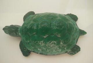 Malachite glass turtle figurine statue vintage green glass animal figurine 5
