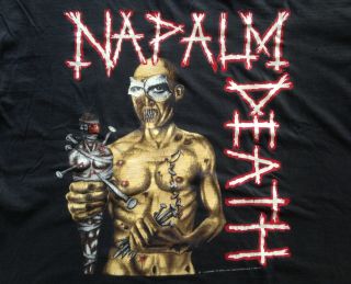 NAPALM DEATH utopia VINTAGE Metal Shirt 1992 Bolt Thrower Carcass LONGS 2