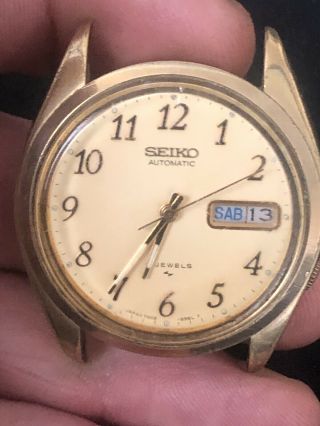 Vintage Seiko 17 Jewels Automatic Men’s Goldstone Watch 7009 - 8219 Japan Runs