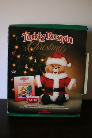 Vintage Teddy Ruxpin Santa Claus Christmas Outfit -,  Tape,  Book