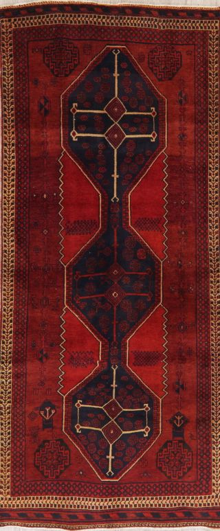 Geometric Oriental Runner Rug Wool Traditional Hand - Knotted Tribal 3 X 8 Carpet