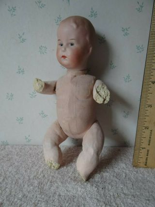 Antique German Bisque Head Character Baby Doll Gerbruder Heubach.