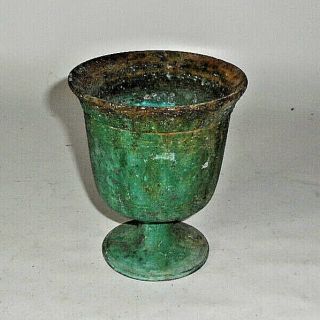 Antique 5 " T Mortar 19c Solid Bronze Heavy Brass Apothecary Medicene History