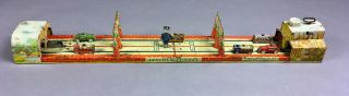 Antique Wind Up Tin Litho Toy Lincoln Tunnel York Jersey Cars1950s - 1960s