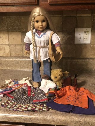 American Girl Julie Albright Blonde Hair 1970s Character Doll & 4 Outfits