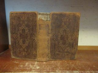 Antique Holy Bible Full Leather Binding 1861 Old / Testaments God Civil War