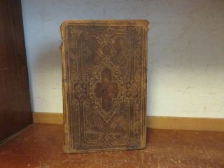 Antique HOLY BIBLE Full Leather Binding 1861 OLD / TESTAMENTS GOD CIVIL WAR 2