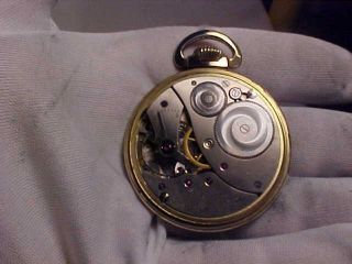 16S,  15J,  Open Face,  Elgin Pocket Watch,  Model 575 in 10K Rolled Gold Plate 7