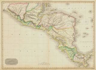 Antique Map Of Central America By