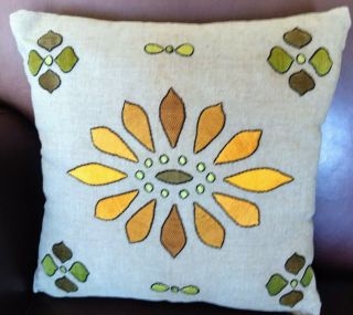 Arts & Crafts Stickley era linen embroidery pillow 2