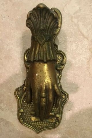 Antique Ladies Hand Door Knocker Brass Large 6 Inch Quality Detail