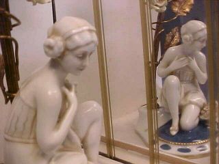 Rare Art Deco 1920 ' s Germany Porcelain Lady Figurine Lamp - Frankart Era 3