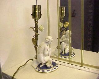 Rare Art Deco 1920 ' s Germany Porcelain Lady Figurine Lamp - Frankart Era 4