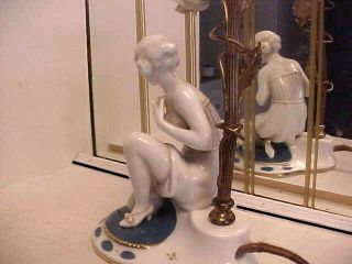 Rare Art Deco 1920 ' s Germany Porcelain Lady Figurine Lamp - Frankart Era 5