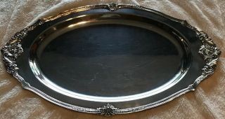 Rose Point By Wallace,  Sterling Silver Plated,  Large Oval Tray