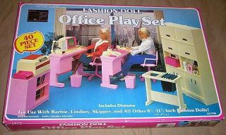 Vintage 1985 Arco Fashion Doll Office Play Set 6