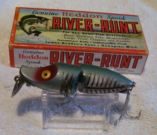 Vintage Heddon River Runt Spook Sinker Lure 7/18/19pot Box 9330 ??g Jointed