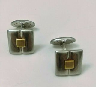 Vintage Dunhill Gold And Silver Plated Cufflinks