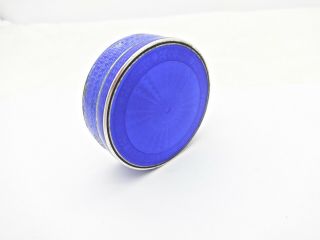 Antique French Charles Barrier Blue Enamel Gilt Sterling Silver Snuff Pill Box,  2