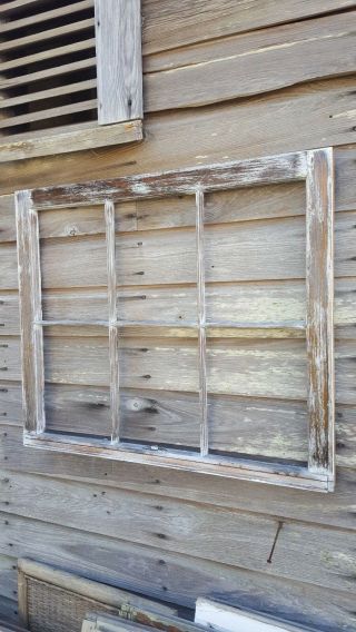 Architectural Salvage Antique Window Pane Frame Rustic Distressed 6 Pane