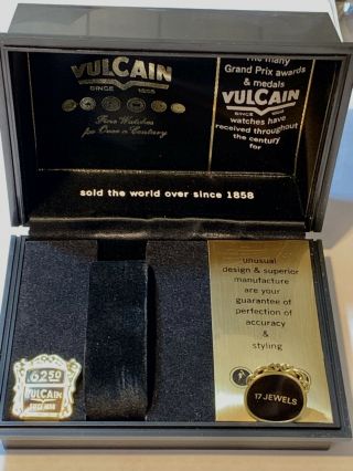 Vintage Vulcain Men’s Wrist Watch Box With Outer Box From The Late 1960s/70s.