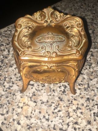 Antique Art Nouveau Jennings Brothers J.  B.  1298 Copper Jewelry Casket Box