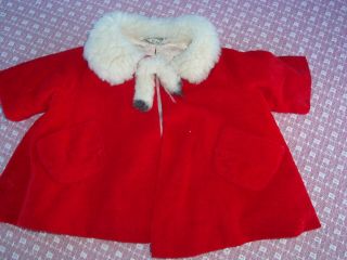 Vintage Chatty Cathy Red Velvet Coat Tagged
