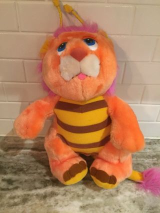 Vintage 1985 Wuzzles Bumblelion Hasbro Softies Stuffed Animal Plush Toy Orange