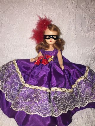 Vintage Nancy Ann Storybook Doll Hp Operetta Series? Black Mask Purple Dress See