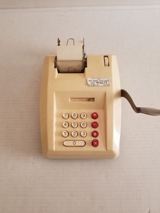 Vintage Antique Hand Crank Adding Calculator Machine