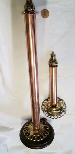Old Vintage Brass & Copper Toilet Roll Floor Standing Holder Private Listing