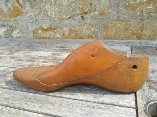 Vintage Wooden Shoe Last Cobbler Mould R.  Whitton - Gift Ornament Door Stop Tree