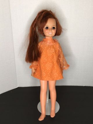 Vintage 1969 Ideal Toy Corp Crissy Doll Orange Dress