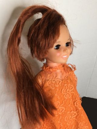 Vintage 1969 Ideal Toy Corp Crissy Doll Orange Dress 2