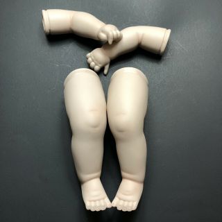 Set Of Vintage Large Chubby Porcelain Doll 5” Arms 6” Legs Parts Detailed Nails