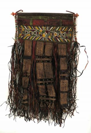 Tuareg Fringed Leather Tent Hanging Mali African Art Was $125.  00