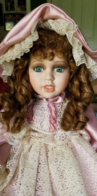 Large Victorian Style Doll Porcelain Face Hands Feet 22 - 24 " Soft Body