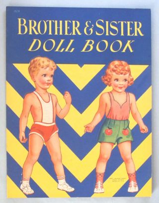Vintage - Brother & Sister Doll Book - 1328 - 1940 