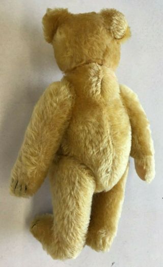 Vintage Gold Mohair Fully Jointed Teddy Bear with Glass Eyes and Felt Pads 12 