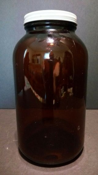 Stock Druggist Apothecary Amber Glass Bottle F Quaalude 300 Mg Embossed On Btm