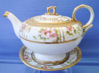 Antique Noritake Floral Gilded Tea set with Teapot 2