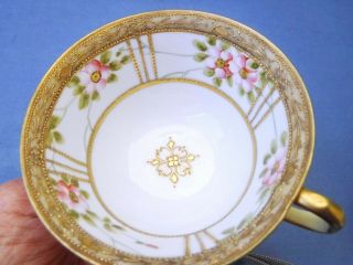 Antique Noritake Floral Gilded Tea set with Teapot 8