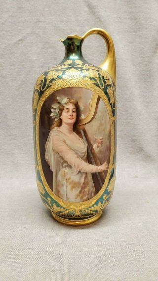 Antique Woman Vase Royal Vienna Pitcher