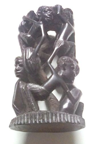 8 " High Wooden Carved African Sculpture - Tree Of Life/family Tree