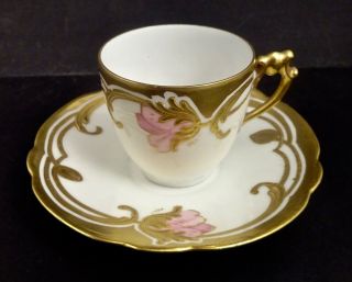 Antique Limoges Demitasse Cup & Saucer,  Art Nouveau